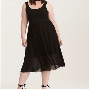 Knit to Mesh Skater Dress